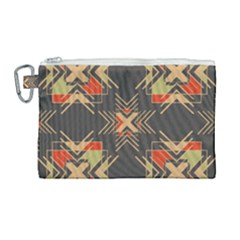 Abstract Geometric Design    Canvas Cosmetic Bag (large) by Eskimos