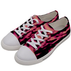 Pink  Waves Abstract Series No2 Men s Low Top Canvas Sneakers by DimitriosArt
