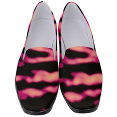 Pink  Waves Abstract Series No2 Women s Classic Loafer Heels by DimitriosArt