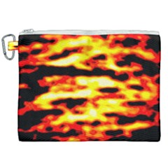 Red  Waves Abstract Series No19 Canvas Cosmetic Bag (xxl) by DimitriosArt