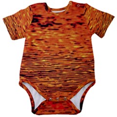 Red Waves Flow Series 1 Baby Short Sleeve Onesie Bodysuit by DimitriosArt