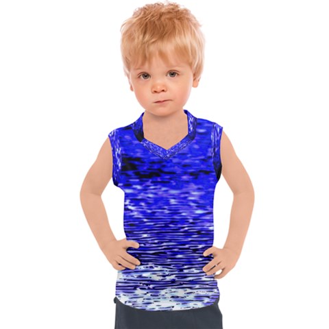 Blue Waves Flow Series 1 Kids  Sport Tank Top by DimitriosArt