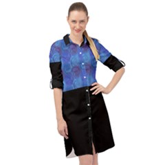 Digitaldesign Long Sleeve Mini Shirt Dress by Sparkle