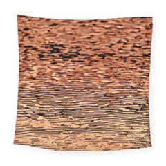 Orange  Waves Flow Series 1 Square Tapestry (large) by DimitriosArt