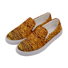 Gold Waves Flow Series 1 Women s Canvas Slip Ons by DimitriosArt