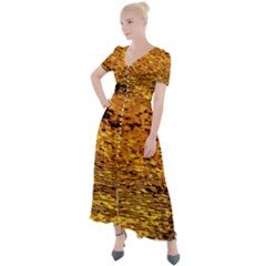 Gold Waves Flow Series 1 Button Up Short Sleeve Maxi Dress