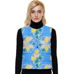 Abstract Pattern Geometric Backgrounds   Women s Short Button Up Puffer Vest