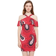 Floral Pattern Paisley Style Paisley Print   Shoulder Frill Bodycon Summer Dress by Eskimos