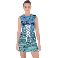 Blue Waves Flow Series 3 Lace Up Front Bodycon Dress
