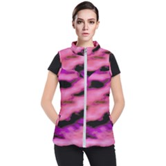 Pink  Waves Flow Series 2 Women s Puffer Vest by DimitriosArt