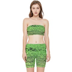 Green Waves Flow Series 2 Stretch Shorts And Tube Top Set by DimitriosArt