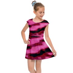 Pink  Waves Flow Series 3 Kids  Cap Sleeve Dress by DimitriosArt