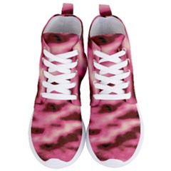 Pink  Waves Flow Series 6 Women s Lightweight High Top Sneakers by DimitriosArt