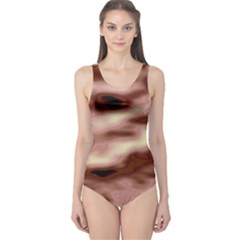 Pink  Waves Flow Series 7 One Piece Swimsuit by DimitriosArt