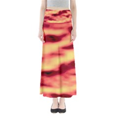 Red Waves Flow Series 3 Full Length Maxi Skirt by DimitriosArt