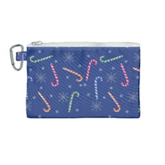 Christmas Candy Canes Canvas Cosmetic Bag (medium) by SychEva