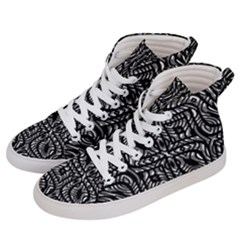 Black And White Abstract Tribal Print Men s Hi-top Skate Sneakers by dflcprintsclothing