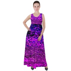 Magenta Waves Flow Series 1 Empire Waist Velour Maxi Dress by DimitriosArt