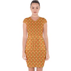 Leafs Capsleeve Drawstring Dress  by Sparkle