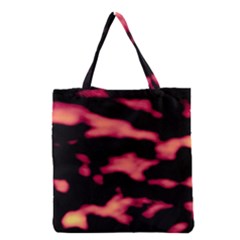 Red Waves Flow Series 5 Grocery Tote Bag by DimitriosArt
