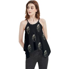 Creepy Head Sculpture With Respirator Motif Pattern Flowy Camisole Tank Top by dflcprintsclothing