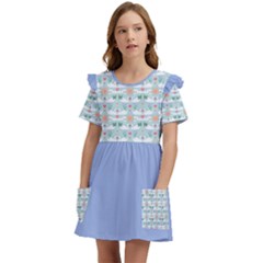 Sunny Day Swans Kids  Frilly Sleeves Pocket Dress by VeataAtticus