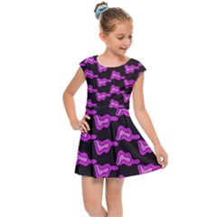 Abstract Waves Kids  Cap Sleeve Dress by SychEva