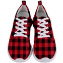 Black and Red Buffalo Check Plaid, 90s black red checkered, Red and black Men s Lightweight Sports Shoes View1