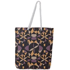 Abstract Pattern Geometric Backgrounds   Full Print Rope Handle Tote (large) by Eskimos