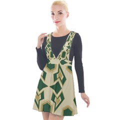 Abstract Pattern Geometric Backgrounds   Plunge Pinafore Velour Dress by Eskimos