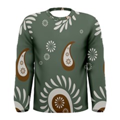 Floral Pattern Paisley Style Paisley Print  Doodle Background Men s Long Sleeve Tee by Eskimos