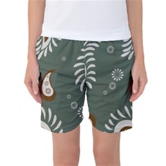 Floral Pattern Paisley Style Paisley Print  Doodle Background Women s Basketball Shorts by Eskimos