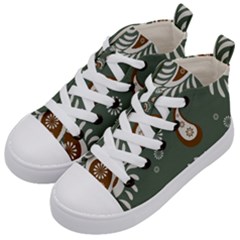 Floral Pattern Paisley Style Paisley Print  Doodle Background Kids  Mid-top Canvas Sneakers by Eskimos