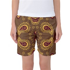 Floral Pattern Paisley Style Paisley Print  Doodle Background Women s Basketball Shorts by Eskimos