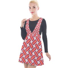 Abstract Cookies Plunge Pinafore Velour Dress by SychEva
