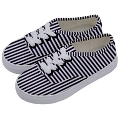 Minimalistic Black And White Stripes, Vertical Lines Pattern Kids  Classic Low Top Sneakers by Casemiro