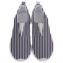 Minimalistic Black And White Stripes, Vertical Lines Pattern No Lace Lightweight Shoes