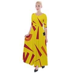 Abstract Pattern Geometric Backgrounds   Half Sleeves Maxi Dress by Eskimos