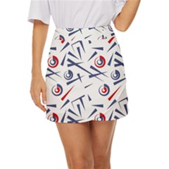 Abstract Pattern Geometric Backgrounds   Mini Front Wrap Skirt by Eskimos