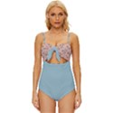 Flower peach blossom Knot Front One-Piece Swimsuit View1