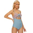 Flower peach blossom Knot Front One-Piece Swimsuit View3