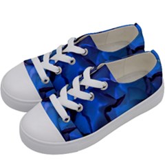 Peony In Blue Kids  Low Top Canvas Sneakers by LavishWithLove
