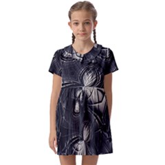 Charcoal Faker Kids  Asymmetric Collar Dress by MRNStudios