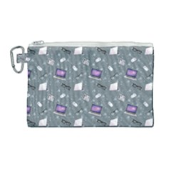 Office Works Canvas Cosmetic Bag (large) by SychEva
