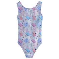 Notepads Pens And Pencils Kids  Cut-out Back One Piece Swimsuit by SychEva