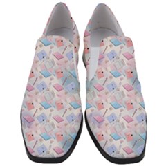Notepads Pens And Pencils Women Slip On Heel Loafers by SychEva