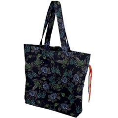 Moody Flora Drawstring Tote Bag
