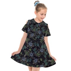 Moody Flora Kids  Short Sleeve Shirt Dress by BubbSnugg