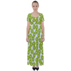 Kiwi Pattern High Waist Short Sleeve Maxi Dress by Valentinaart