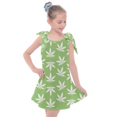 Weed Pattern Kids  Tie Up Tunic Dress by Valentinaart
